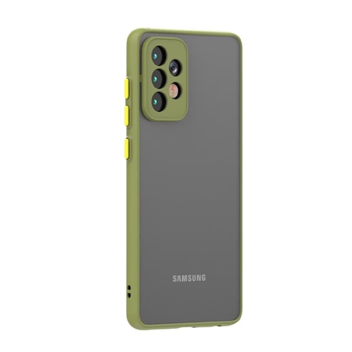 Husa telefon mobil, gri si verde, potrivit pentru Samsung Galaxy A52 4G / A52 5G / A52S 5G