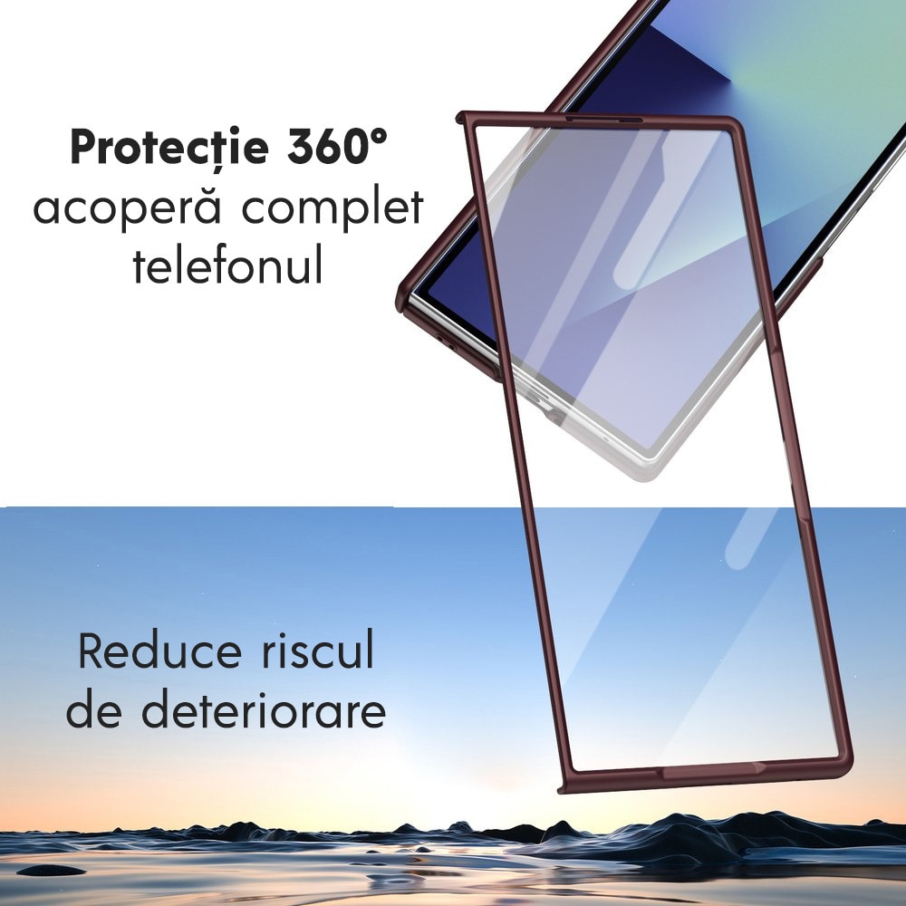 Husa pentru Samsung Galaxy Z Fold 8 Ultra, DaDen MagThin, Protectie completa 360°, Protectie ecran, MagSafe, Incarcare wireless, Protectie balama, Visiniu