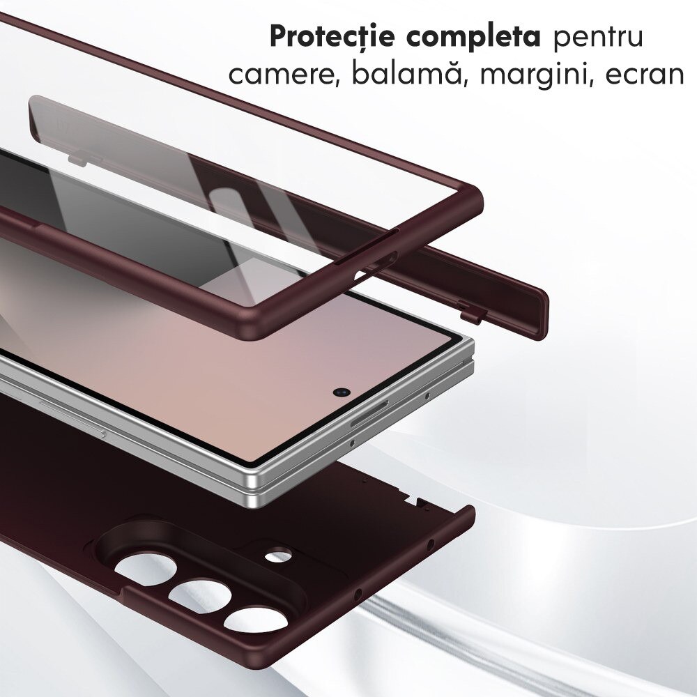 Husa pentru Samsung Galaxy Z Fold 8 Ultra, DaDen MagThin, Protectie completa 360°, Protectie ecran, MagSafe, Incarcare wireless, Protectie balama, Visiniu