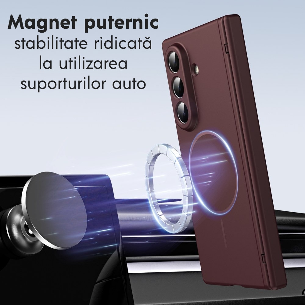 Husa pentru Samsung Galaxy Z Fold 8 Ultra, DaDen MagThin, Protectie completa 360°, Protectie ecran, MagSafe, Incarcare wireless, Protectie balama, Visiniu