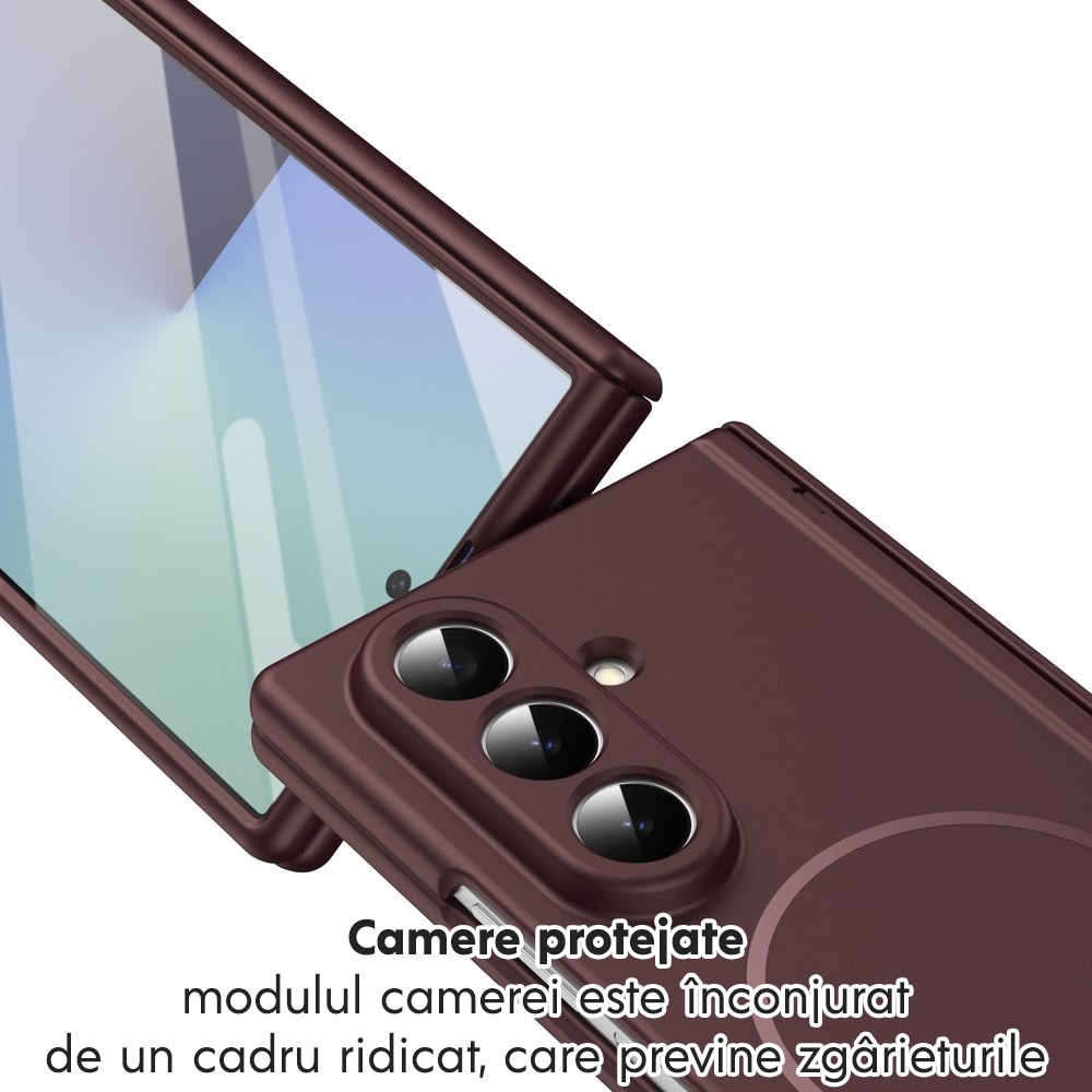 Husa pentru Samsung Galaxy Z Fold 8 Ultra, DaDen MagThin, Protectie completa 360°, Protectie ecran, MagSafe, Incarcare wireless, Protectie balama, Visiniu