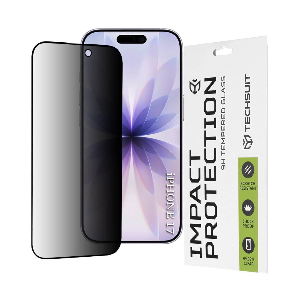 Folie sticla pentru iPhone 17, 111D Privacy Full Glue, Black