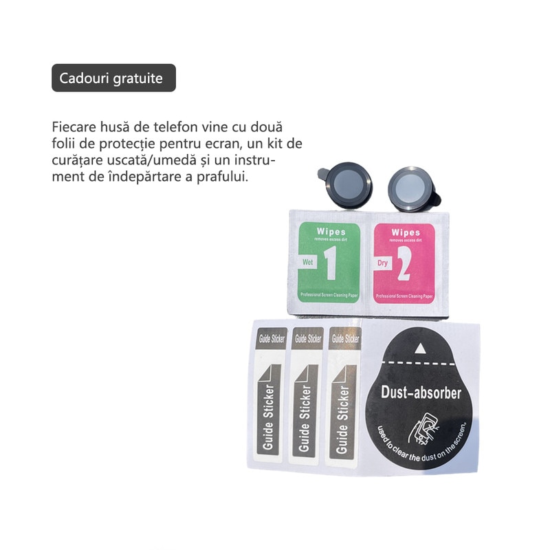 Husa telefon MagSafe compatibila cu iPhone 15, panou din acril, material TPU, cu suport, set cu lentila telefon gri