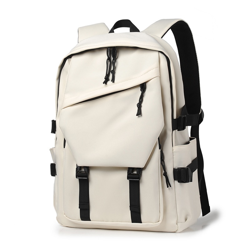 Rucsac laptop 14 inch, rezistent la apa, compartimente multiple, alb