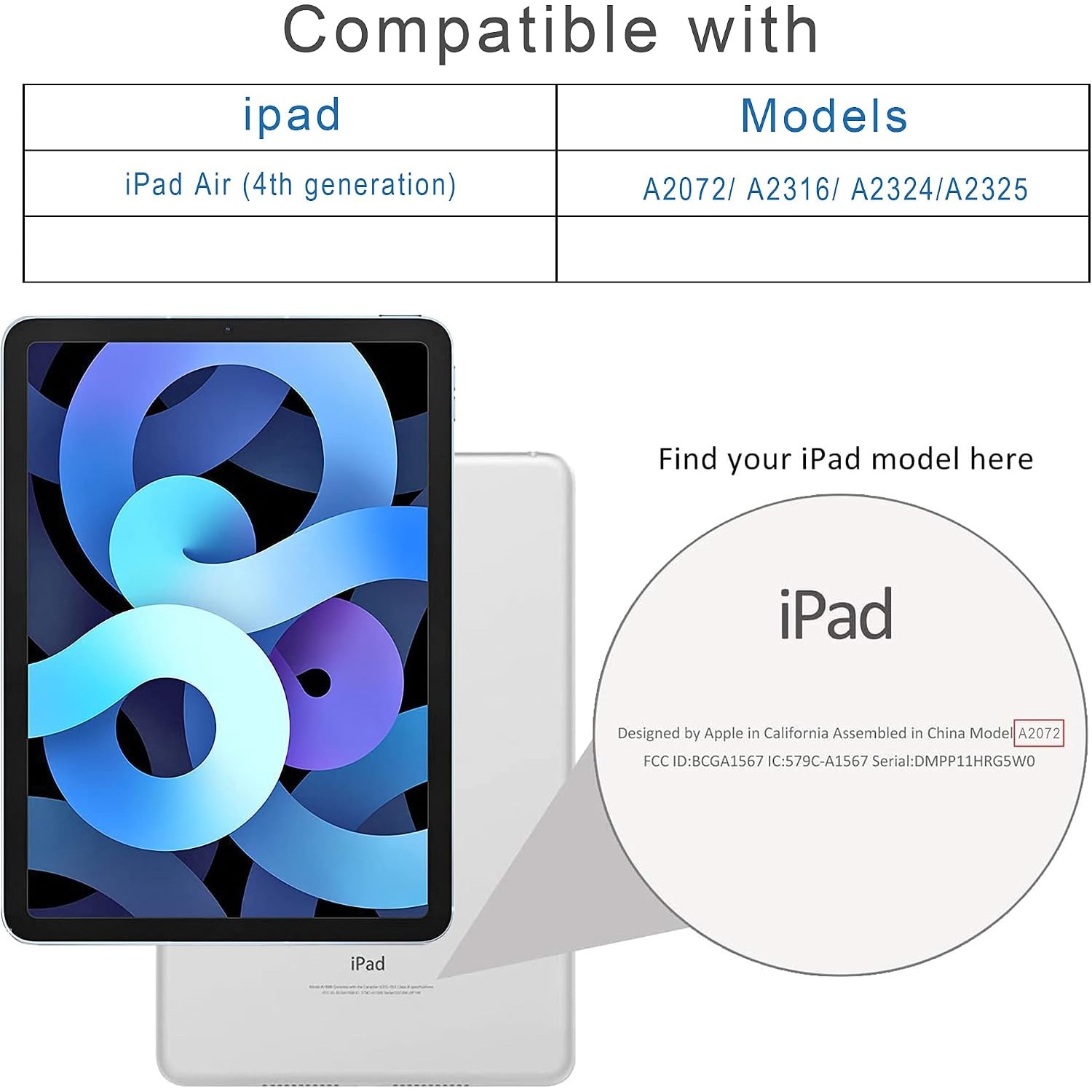 Husa tableta HERUSI, compatibila iPad Air 4 10.9 inch, protectie colturi, suport creion, unghiuri reglabile, albastru deschis