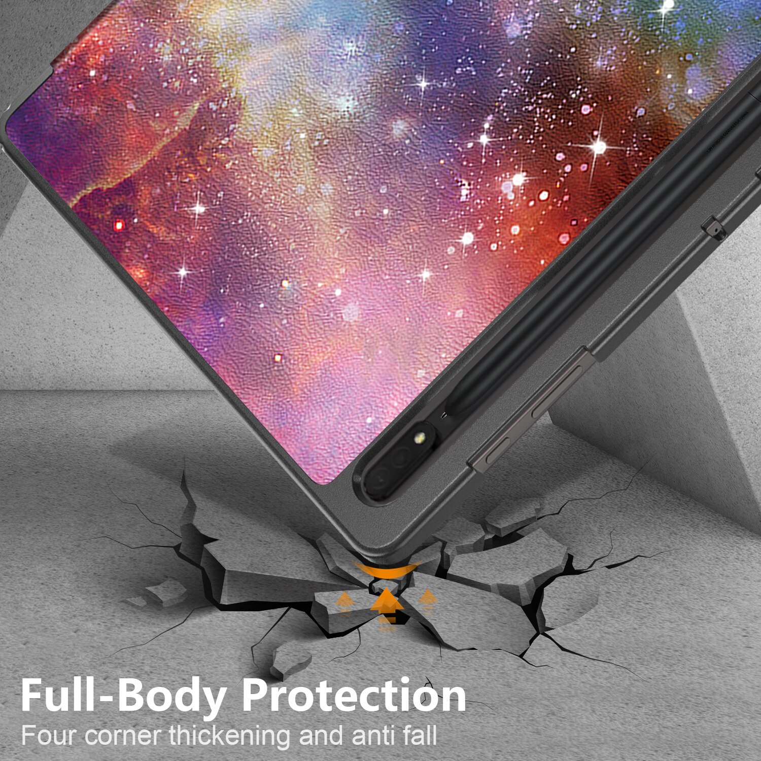 Husa protectie tableta, HUEIROY, Compatibil cu Samsung Galaxy Tab S9 Ultra, Multicolor