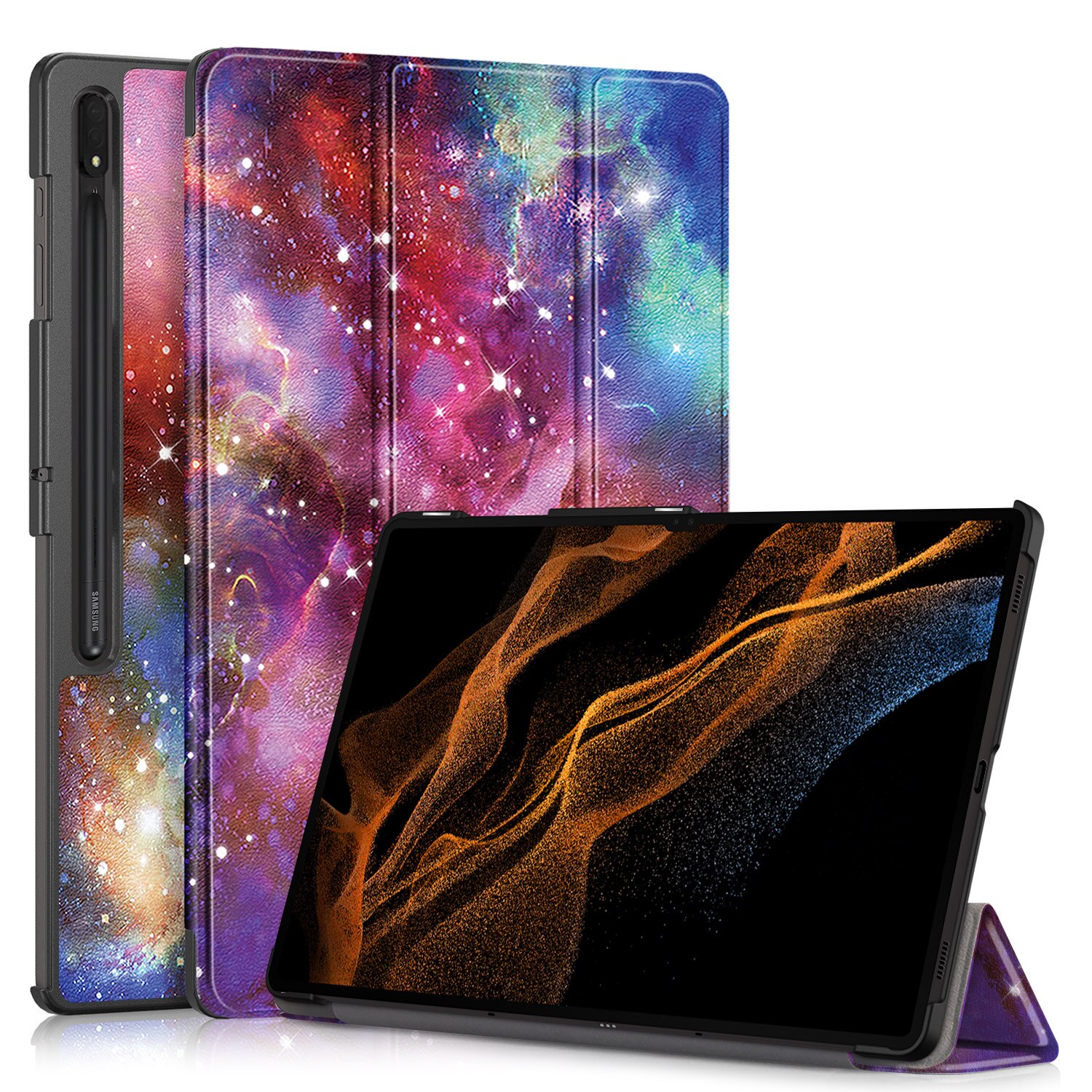 Husa protectie tableta, HUEIROY, Compatibil cu Samsung Galaxy Tab S9 Ultra, Multicolor