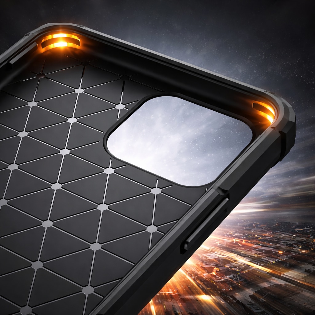 Husa Carbon pentru Xiaomi 15T Pro, Silicon TPU Durabil, Protectie sporita, Rezistenta la socuri, Grip Anti-Alunecare, Neagra