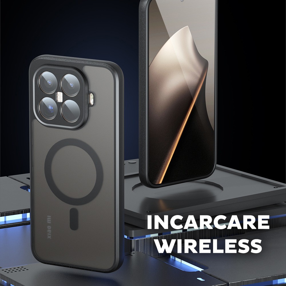 Husa pentru Xiaomi 15T Daden® PureFrost MagSafe, Incarcare wireless, Protectie sporita, Anti-amprenta, Negru fumuriu