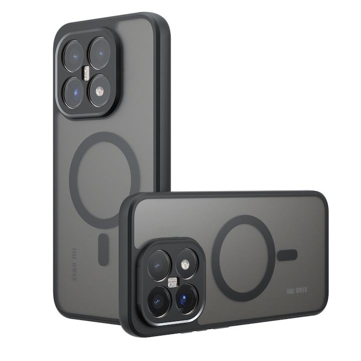 Husa pentru Xiaomi 15T Daden® PureFrost MagSafe, Incarcare wireless, Protectie sporita, Anti-amprenta, Negru fumuriu