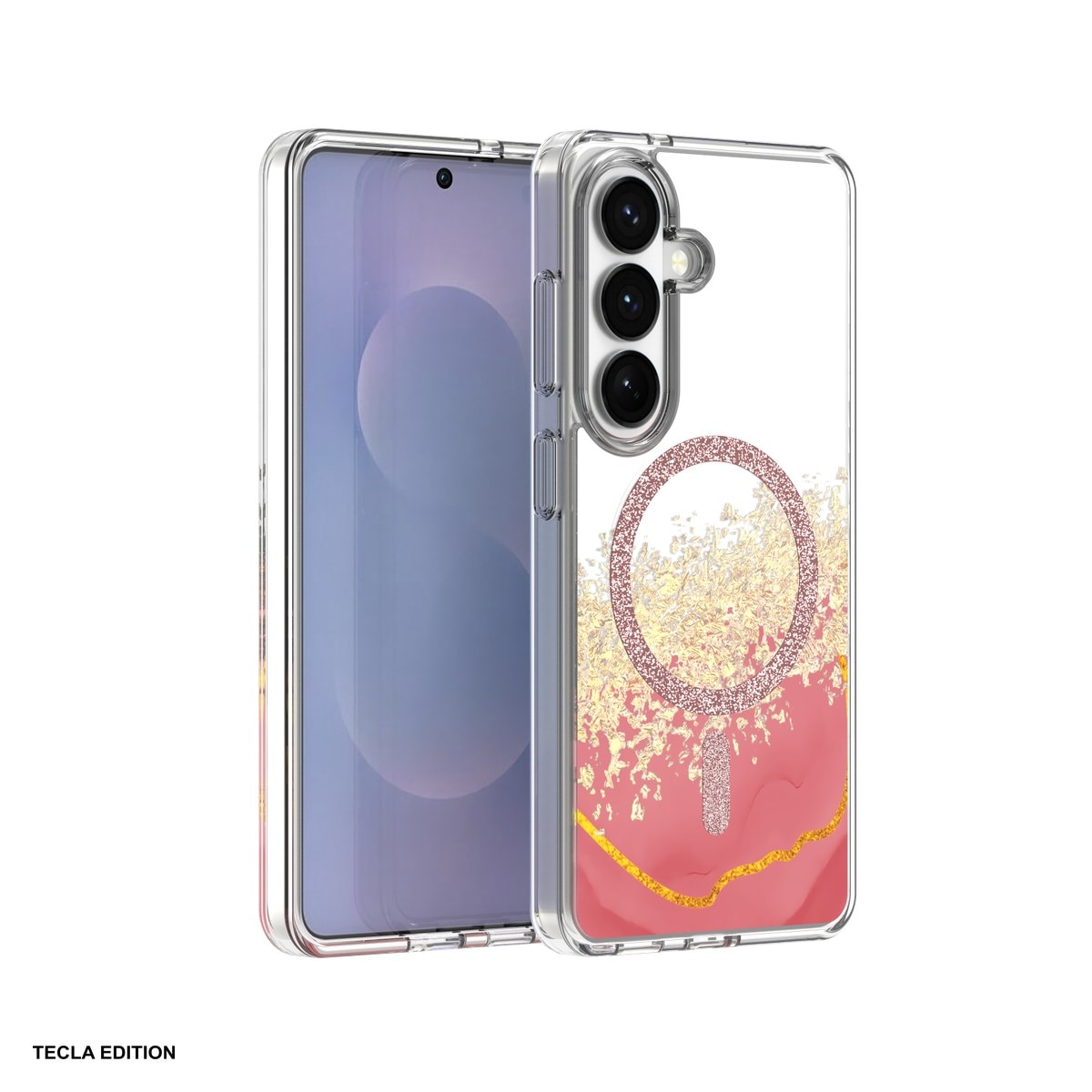 Husa Epoxy Mag pentru Samsung Galaxy S24, Galaxy S25, Carcasa magnetica, Roz