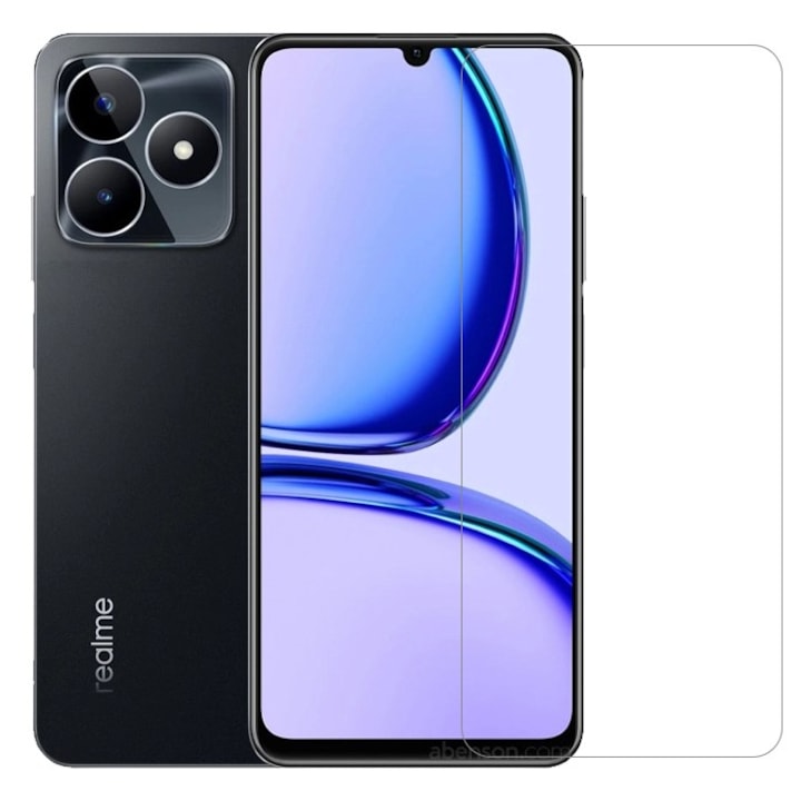 Folie Sticla Securizata pentru Realme C53, Cyrax, Sticla de protectie Compatibila cu Realme C53, 2.5D, HD, Transparenta