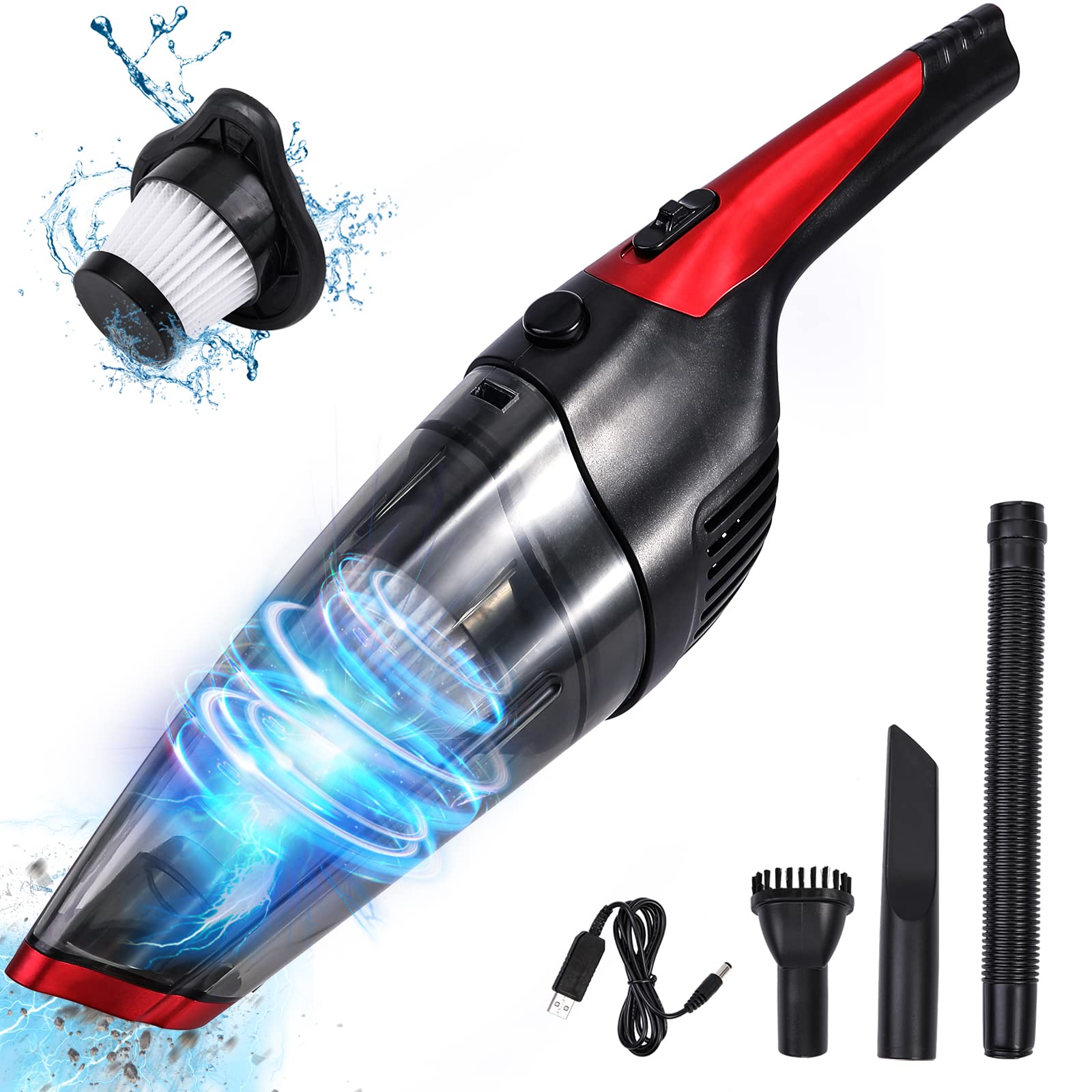 Aspirator portabil fara fir, 2000 mAh, 4 kPa, pentru par de animale, curatare umeda/uscata