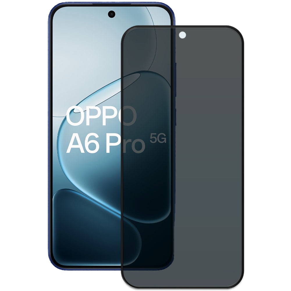 Folie din sticla securizata pentru Oppo A6 Pro 5G, HAMSTERBOX Privacy Shield, Protectie completa ecran, Full face, Aplicare rapida, Case Friendly, Negru