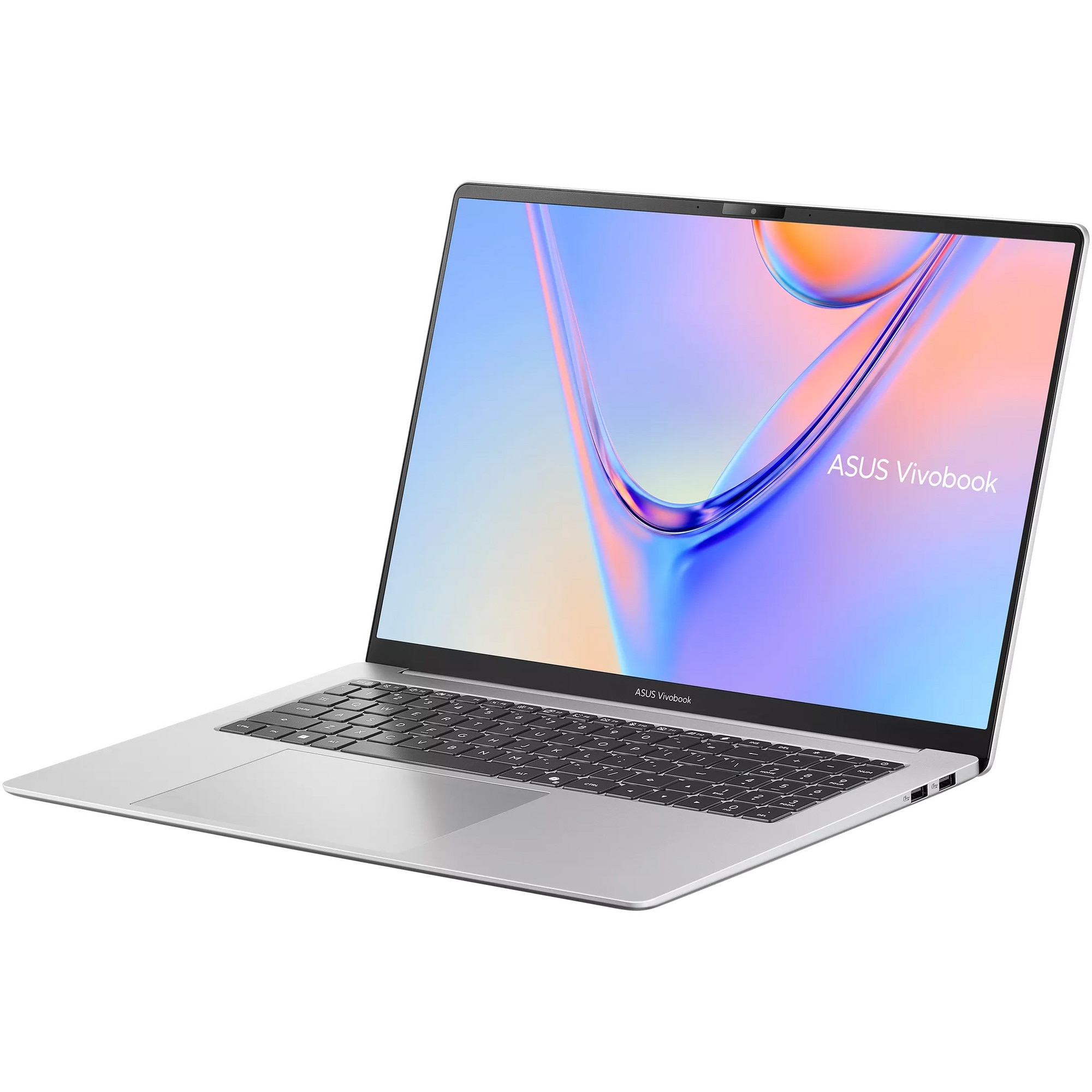 Laptop ASUS Vivobook S16 S5652MA cu procesor Intel® Core™ 7 350 pana la 4.8GHz, 16'', WUXGA, IPS, 144Hz, 8GB LPDDR5X RAM, 512GB SSD, Intel® Graphics, No OS, Cool Silver