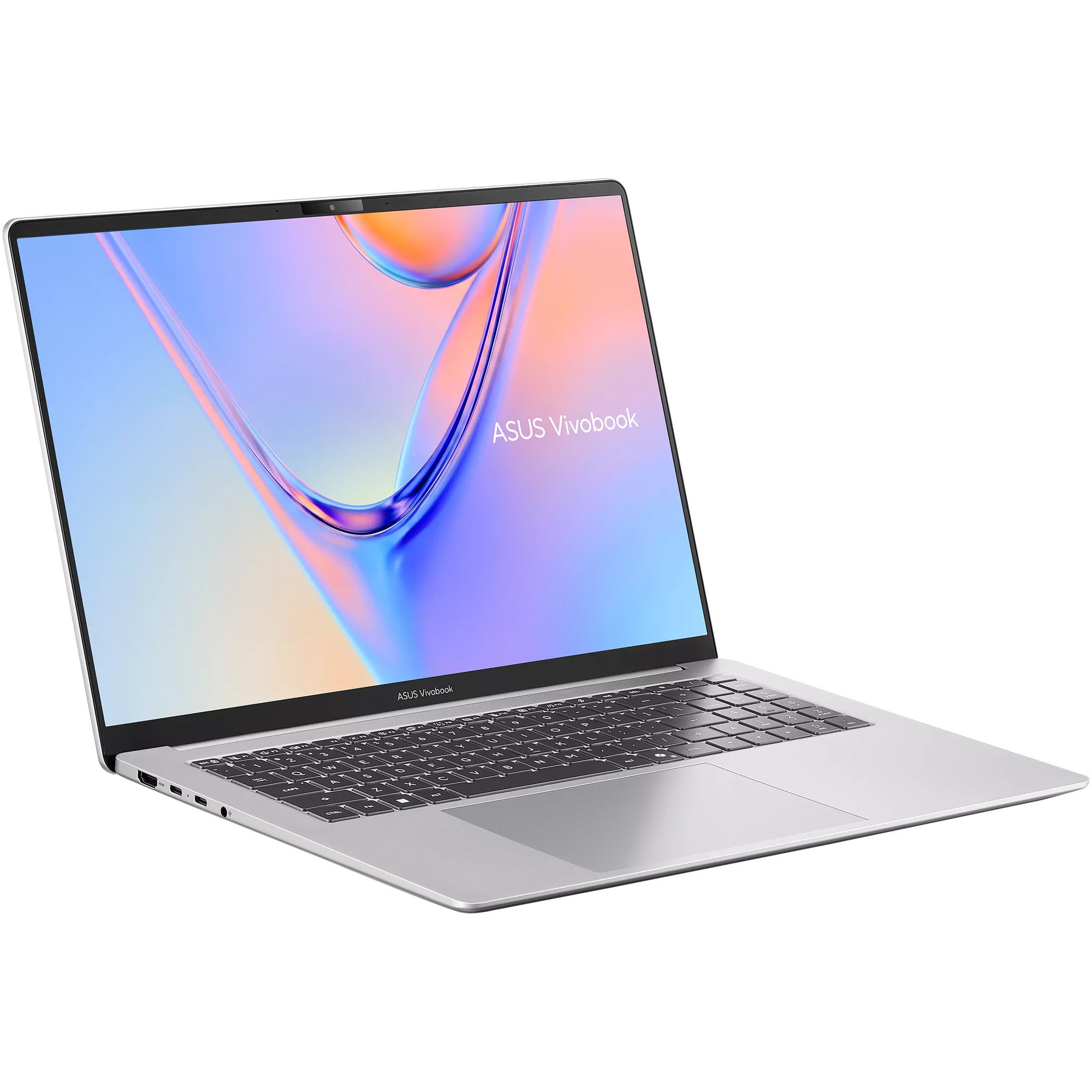 Laptop ASUS Vivobook S16 S5652MA cu procesor Intel® Core™ 7 350 pana la 4.8GHz, 16'', WUXGA, IPS, 144Hz, 8GB LPDDR5X RAM, 512GB SSD, Intel® Graphics, No OS, Cool Silver