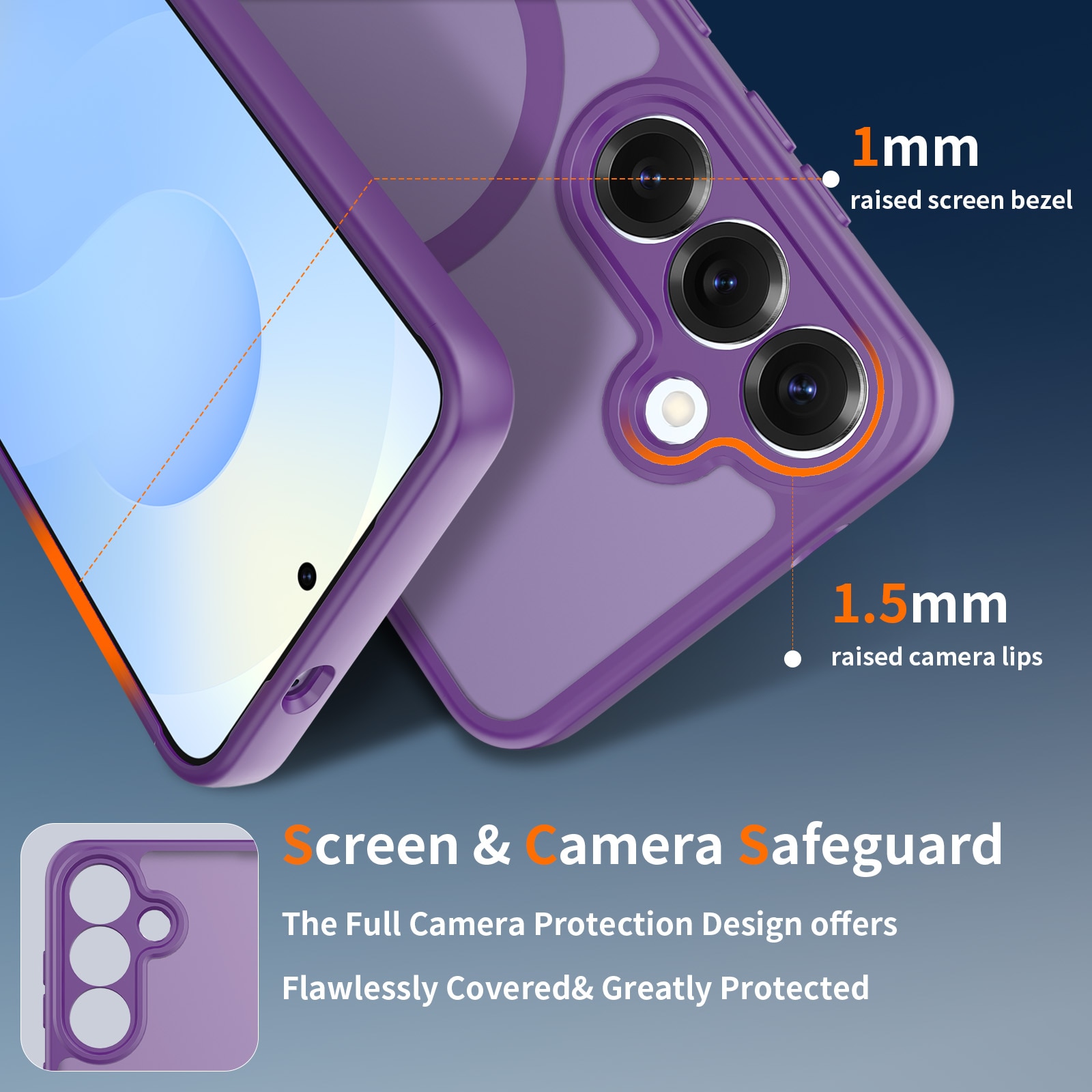 Husa de protectie pentru Samsung Galaxy S25 Plus, Omelivon, MagSafe, Protectie completa, Anti-Soc, Decupaje Precise, Incarcare Wireless, Materiale Premium, Violet inchis
