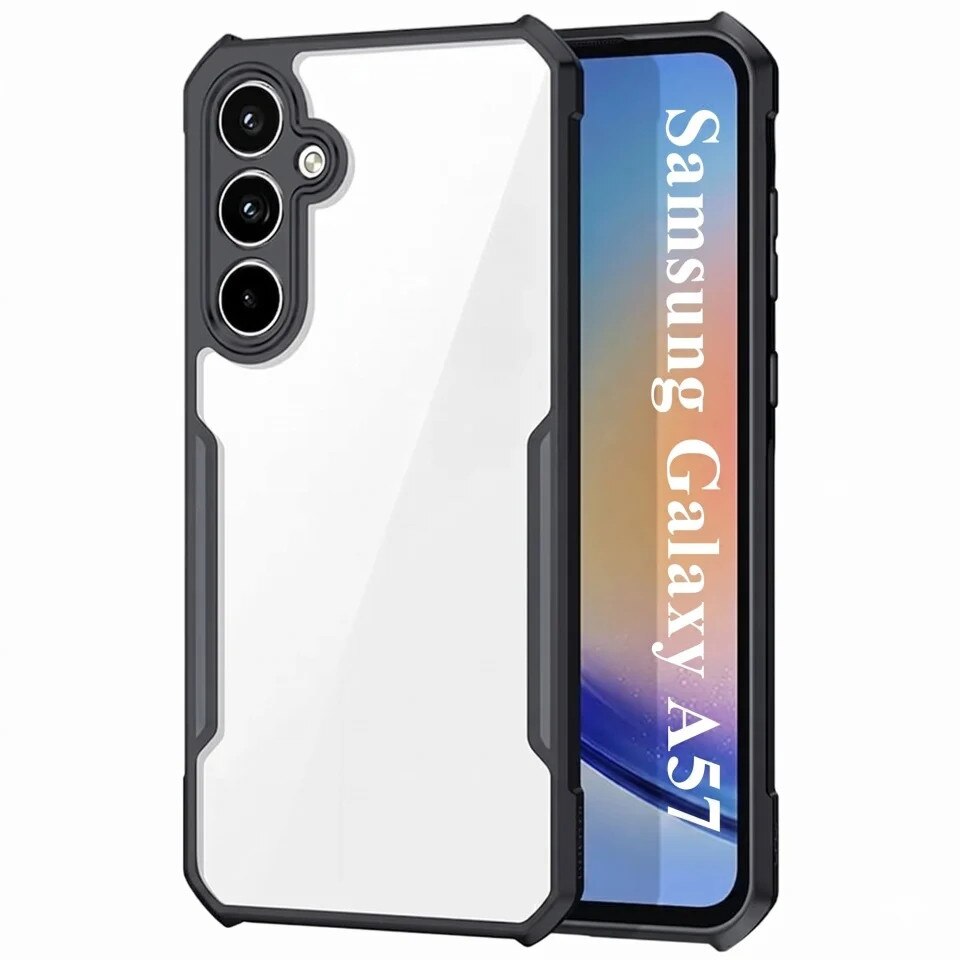 Husa pentru Samsung Galaxy A57 margini cauciucate, set cu sticker, Anti Drop Case, Negru