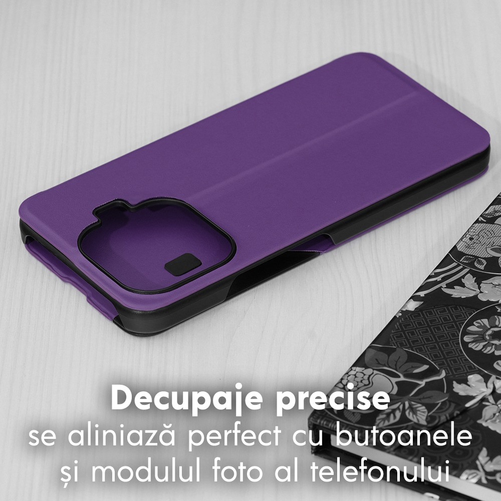 Husa pentru Xiaomi 17T Pro Tip Carte, S-View, Functie de Stand, Calitate Premium, Antisoc, Protectie Sporita, Mov