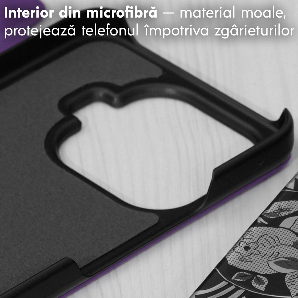 Husa pentru Xiaomi 17T Pro Tip Carte, S-View, Functie de Stand, Calitate Premium, Antisoc, Protectie Sporita, Mov