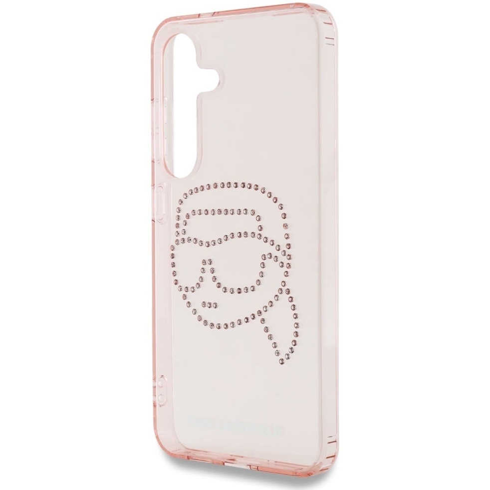 Husa de protectie Karl LagerfeldIML Rhinestones K Head pentru Samsung Galaxy S25, Roz