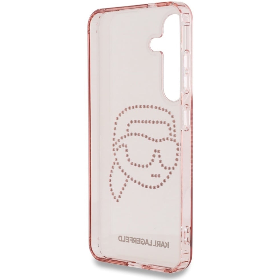 Husa de protectie Karl LagerfeldIML Rhinestones K Head pentru Samsung Galaxy S25, Roz
