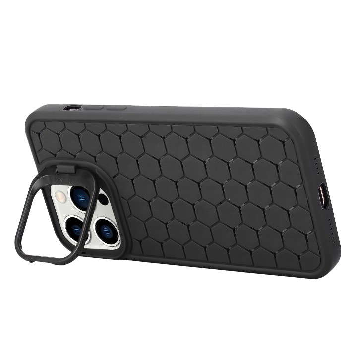 Husa de Protectie TPU, Flippy, pentru Samsung Galaxy S24, 3D Cube, cu Inel, Protectie Camera, Antisoc, Antizgariere, Antialunecare, Acoperire Completa, Negru