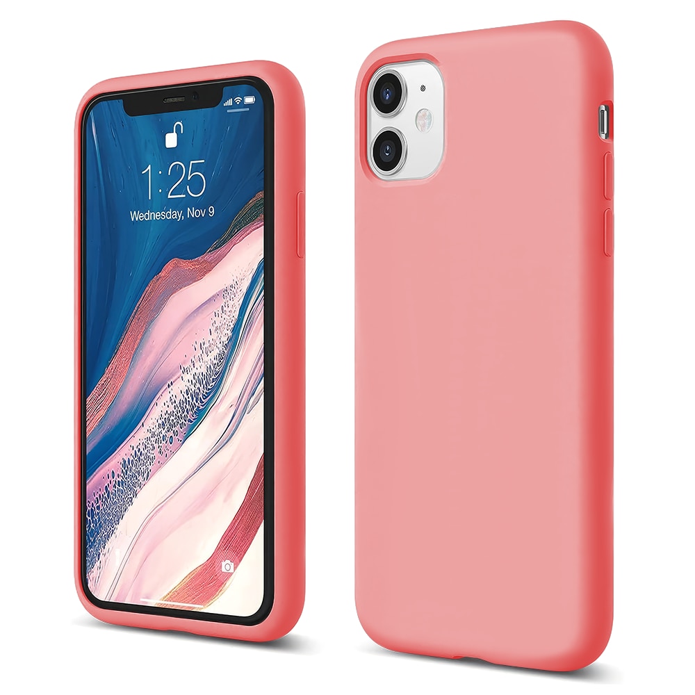 Husa CASEY STUDIOS™ compatibila cu iPhone 11, Soft Silicone Premium, Microfibra in Interior, Roz, de Protectie, Ultra Slim, pentru Incarcare Wireless, Margini Ridicate de Protectia Ecranului si a Camerelor