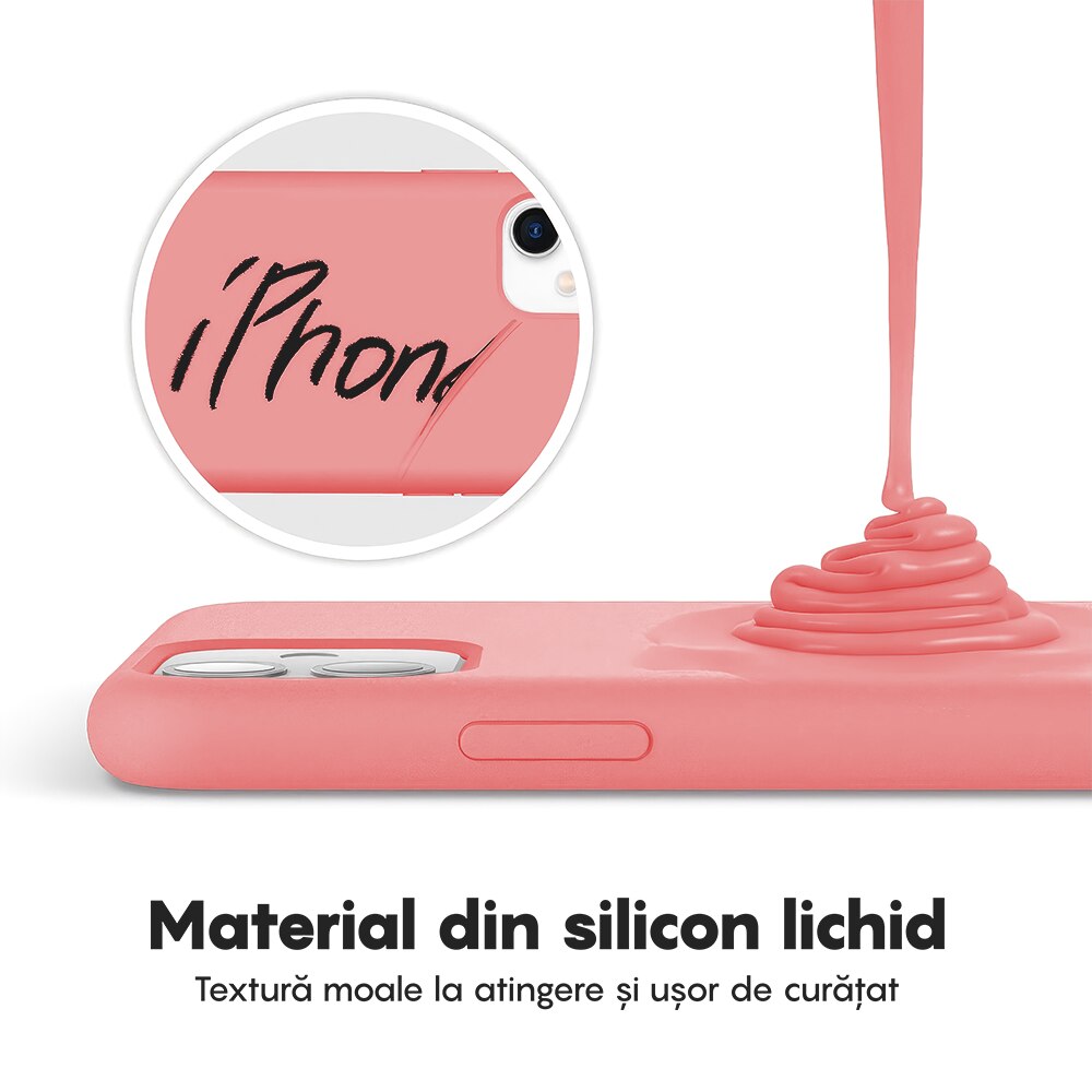 Husa CASEY STUDIOS™ compatibila cu iPhone 11, Soft Silicone Premium, Microfibra in Interior, Roz, de Protectie, Ultra Slim, pentru Incarcare Wireless, Margini Ridicate de Protectia Ecranului si a Camerelor