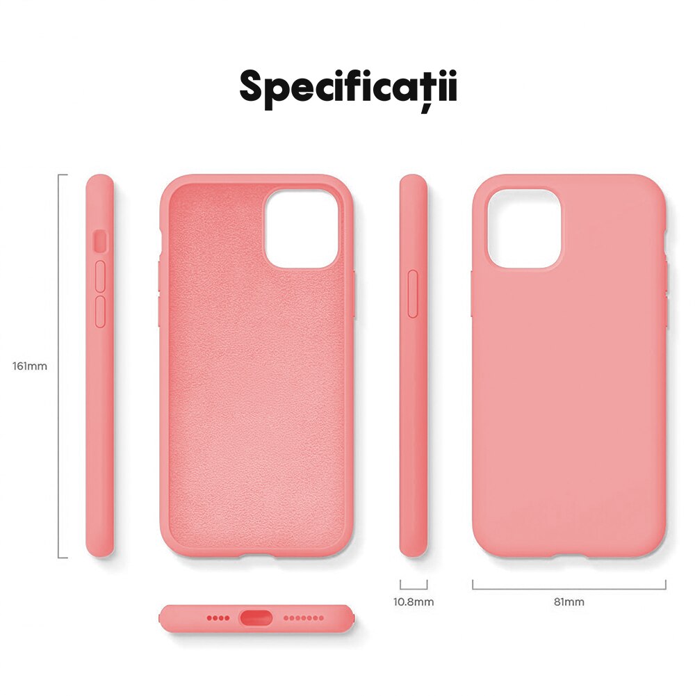 Husa CASEY STUDIOS™ compatibila cu iPhone 11, Soft Silicone Premium, Microfibra in Interior, Roz, de Protectie, Ultra Slim, pentru Incarcare Wireless, Margini Ridicate de Protectia Ecranului si a Camerelor