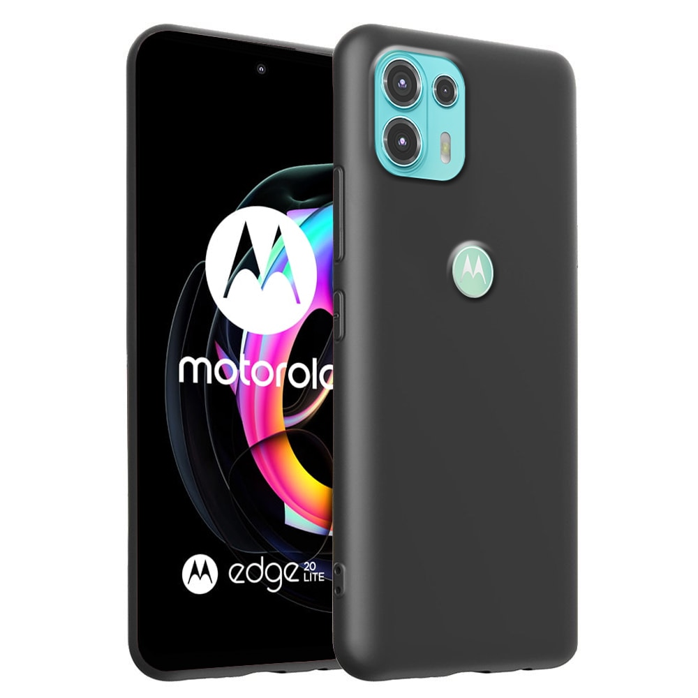 Husa telefon ERBORD pentru Motorola Edge 20 Lite, TPU, mat, neagra, cu margini ridicate