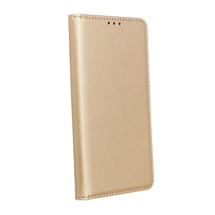 Husa tip carte, compatibila cu Xiaomi Redmi 13c 4G / 13c 5G, premium flip book cu inchidere magnetica si functie stand, buzunar card, auriu Auriu Flip cover