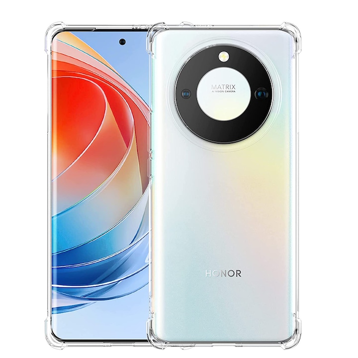 Husa compatibila cu Honor Magic5 Lite, Protectie antisoc, Silicon Ultra Slim High Tech, Crystal Clear