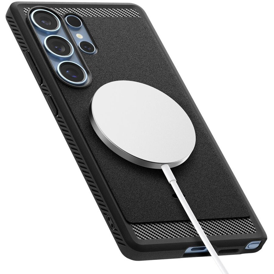 Carcasa Spigen Rugged Armor MagSafe compatibila cu Samsung Galaxy S25 Ultra Matte Black