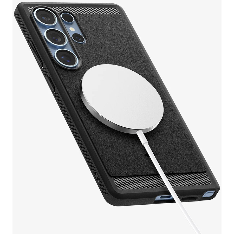 Carcasa Spigen Rugged Armor MagSafe compatibila cu Samsung Galaxy S25 Ultra Matte Black