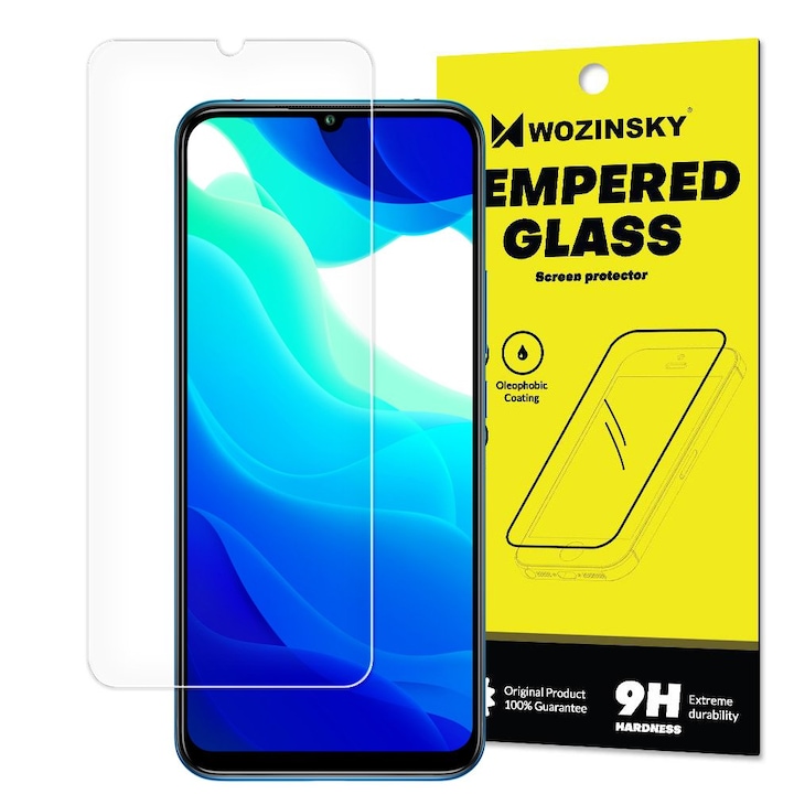 Folie din sticla securizata 9H, Hurtel, Compatibil cu Xiaomi Mi 10T Lite, Transparent