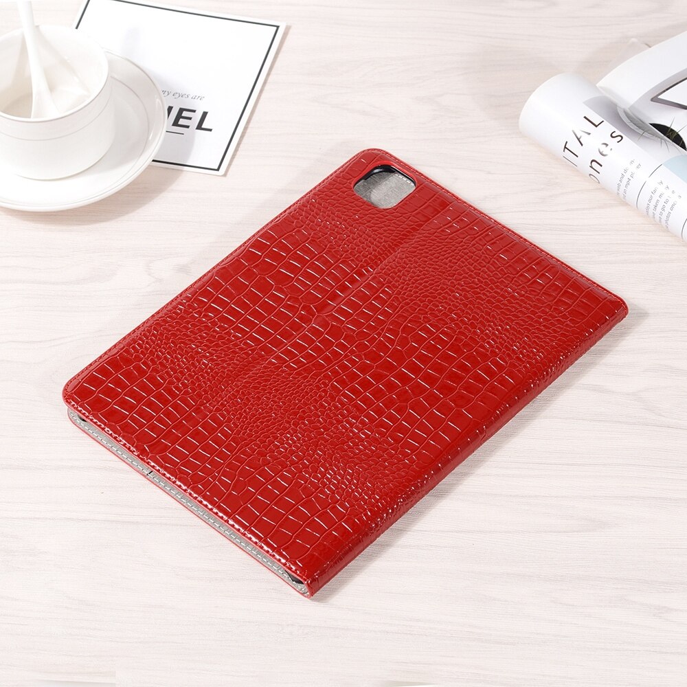 Husa tableta compatibila cu iPad Pro 11 2024, Piele textura crocodil, Rosu