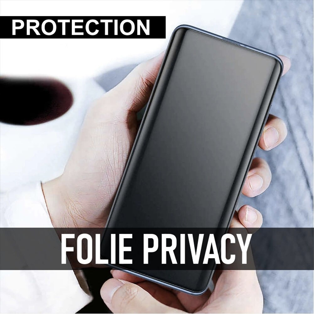 Folie PRIVACY pentru Huawei Nova 8i, Sticla Securizata, Rezistenta 9H (Anti-Explozie), Protectie Completa, Lipire pe Toata Suprafata, Optim Solution
