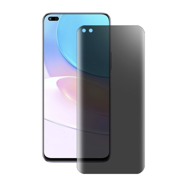 Folie PRIVACY pentru Huawei Nova 8i, Sticla Securizata, Rezistenta 9H (Anti-Explozie), Protectie Completa, Lipire pe Toata Suprafata, Optim Solution