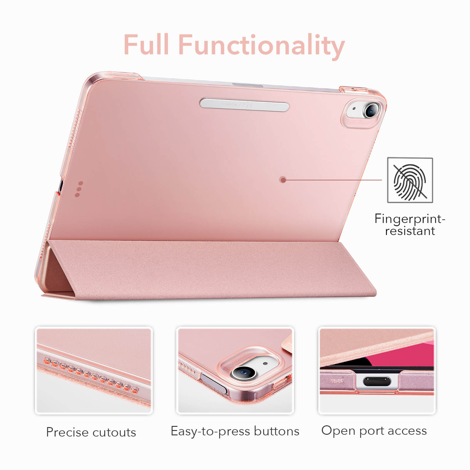 Set husa tableta si Sticla Temperata, ESR, pentru iPad Air 4/5
