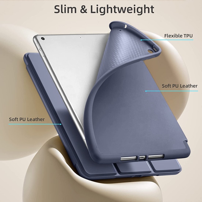 Husa tableta Orso pentru iPad 10,2 2019/2020/2021, flexibila, cu suport pentru creion, verde padure