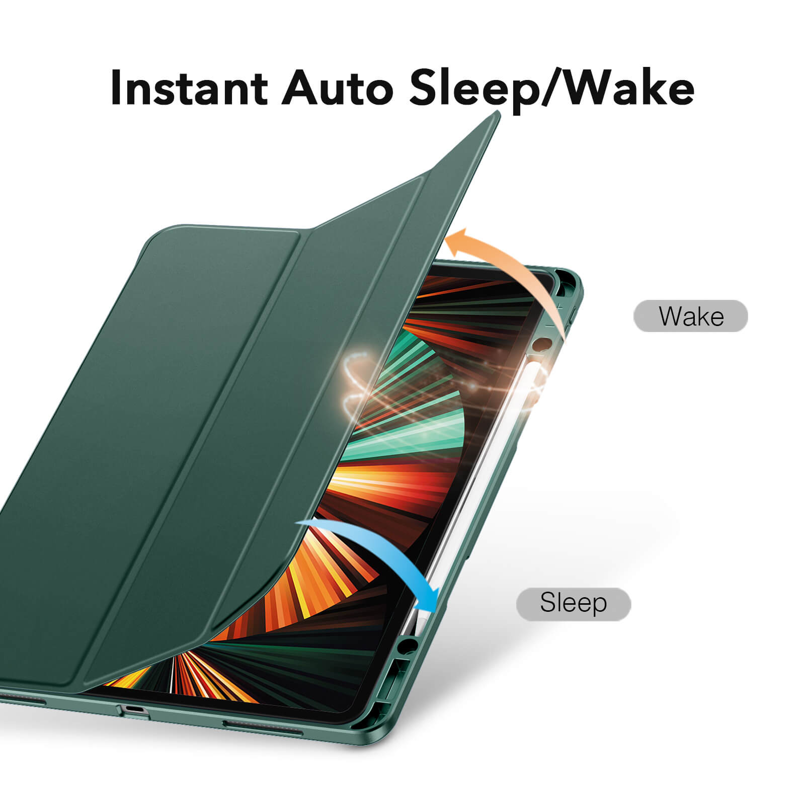 Husa tableta ESR Rebound, verde padure, pentru iPad Pro 11 2021/2022, cu suport pentru creion, design subtire
