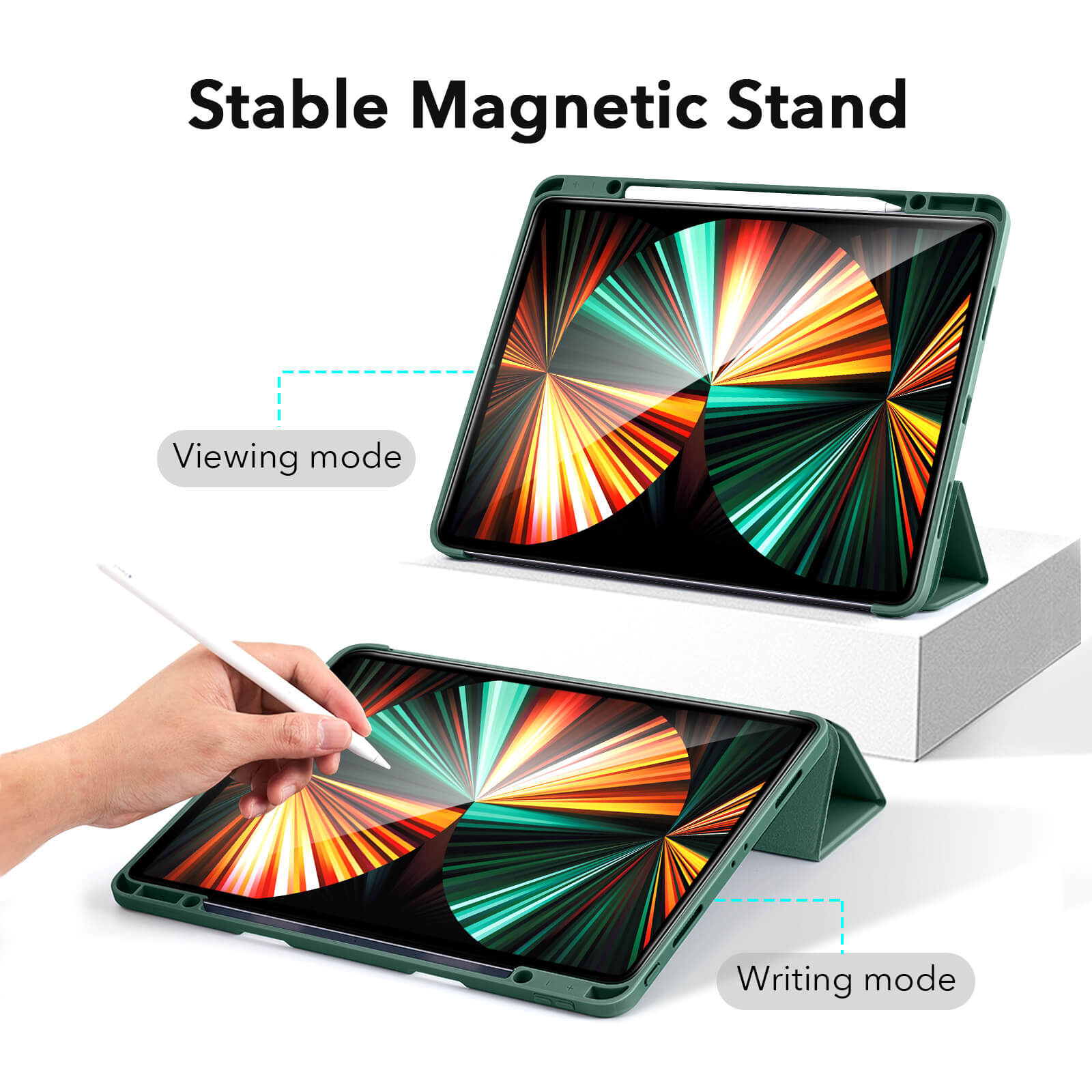 Husa tableta ESR Rebound, verde padure, pentru iPad Pro 11 2021/2022, cu suport pentru creion, design subtire