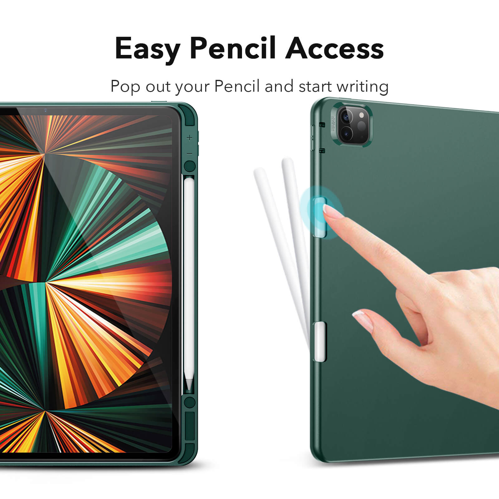 Husa tableta ESR Rebound, verde padure, pentru iPad Pro 11 2021/2022, cu suport pentru creion, design subtire
