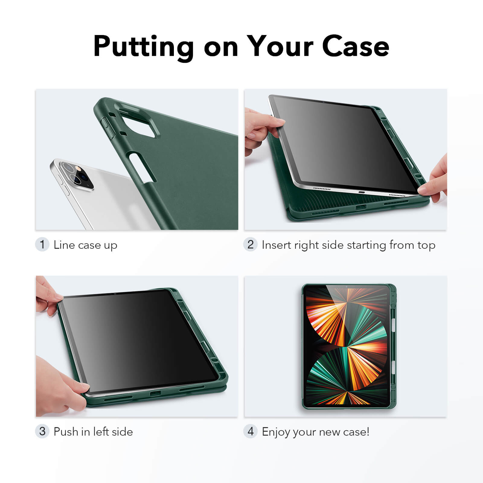 Husa tableta ESR Rebound, verde padure, pentru iPad Pro 11 2021/2022, cu suport pentru creion, design subtire