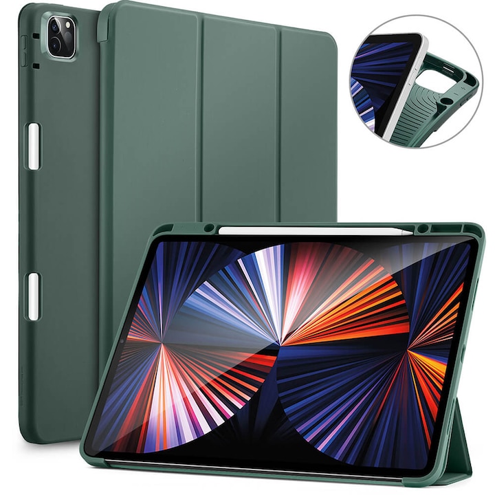 Husa tableta ESR Rebound, verde padure, pentru iPad Pro 11 2021/2022, cu suport pentru creion, design subtire