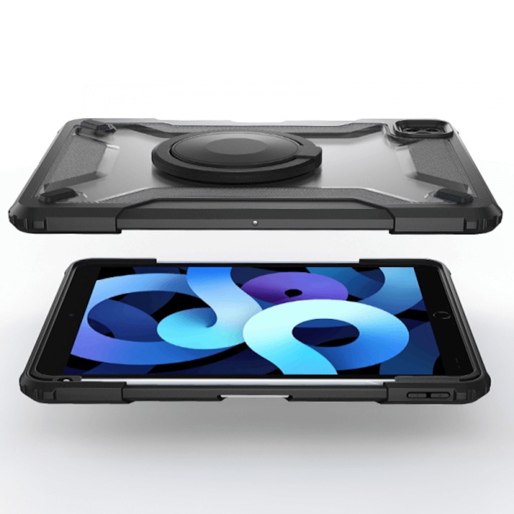 Husa tableta WiWU, Rotativa, pentru iPad Air 4/5/11, neagra, cu suport pentru creion
