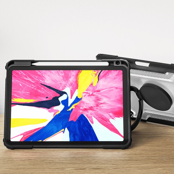 Husa tableta WiWU, Rotativa, pentru iPad Air 4/5/11, neagra, cu suport pentru creion