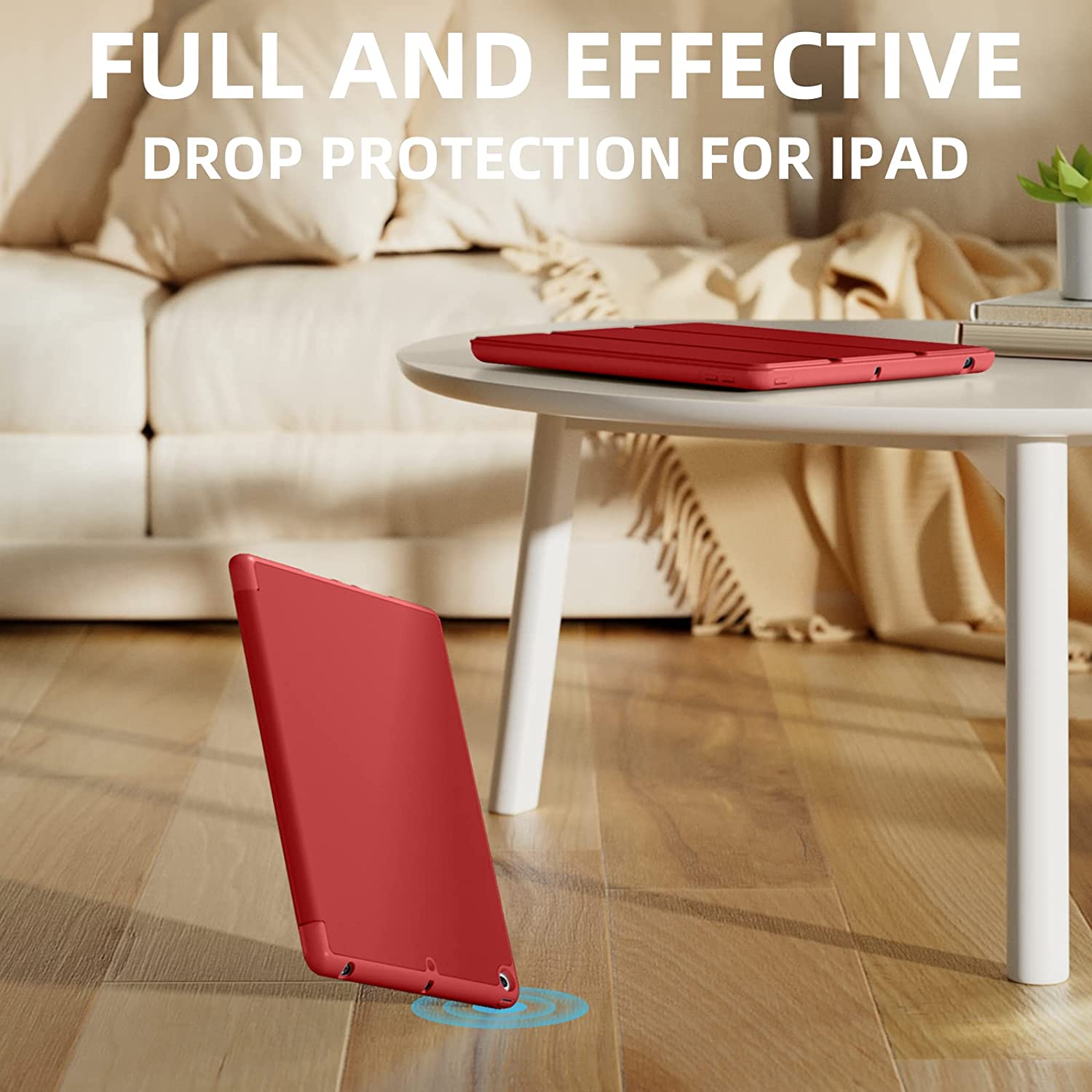 Husa tableta Orso pentru iPad Air 3 2019, flexibila, cu suport pentru creion, rosie