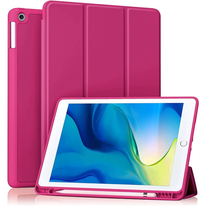 Husa flexibila TPU cu suport pentru creion, Orso, roz intens, pentru iPad Air 3 2019